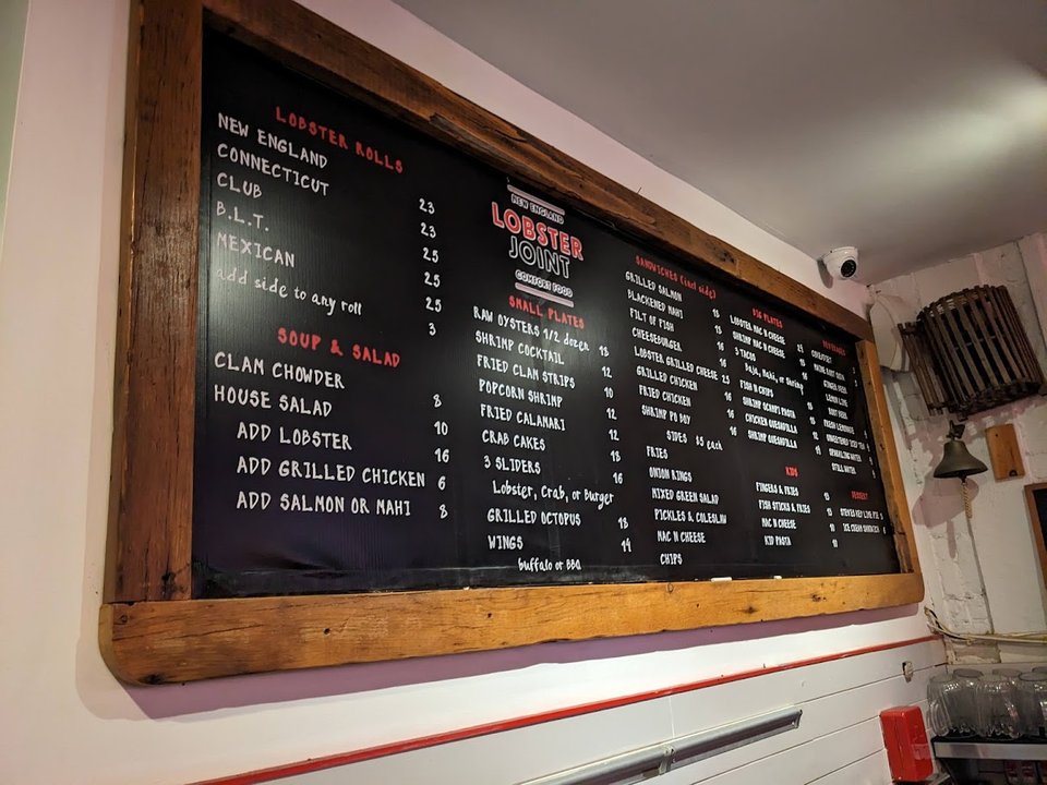 Coastal decor inside a Brooklyn lobster spot.